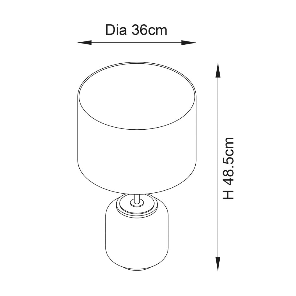 Wye Table Lamp Cobalt Glass & Gold Satin Fabric - Comet Lighting