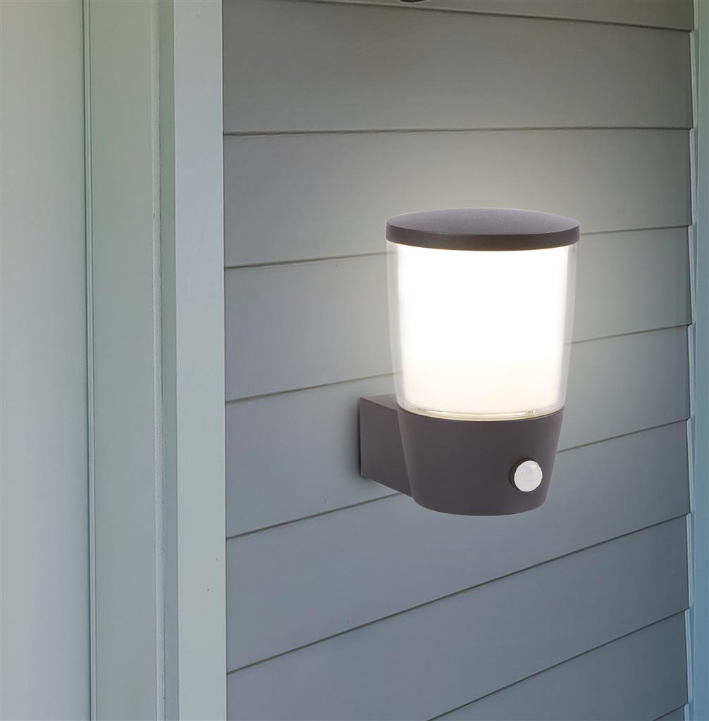 Tucson Wall Light - Grey Metal, White & Clear Polycarbonate - Comet Lighting