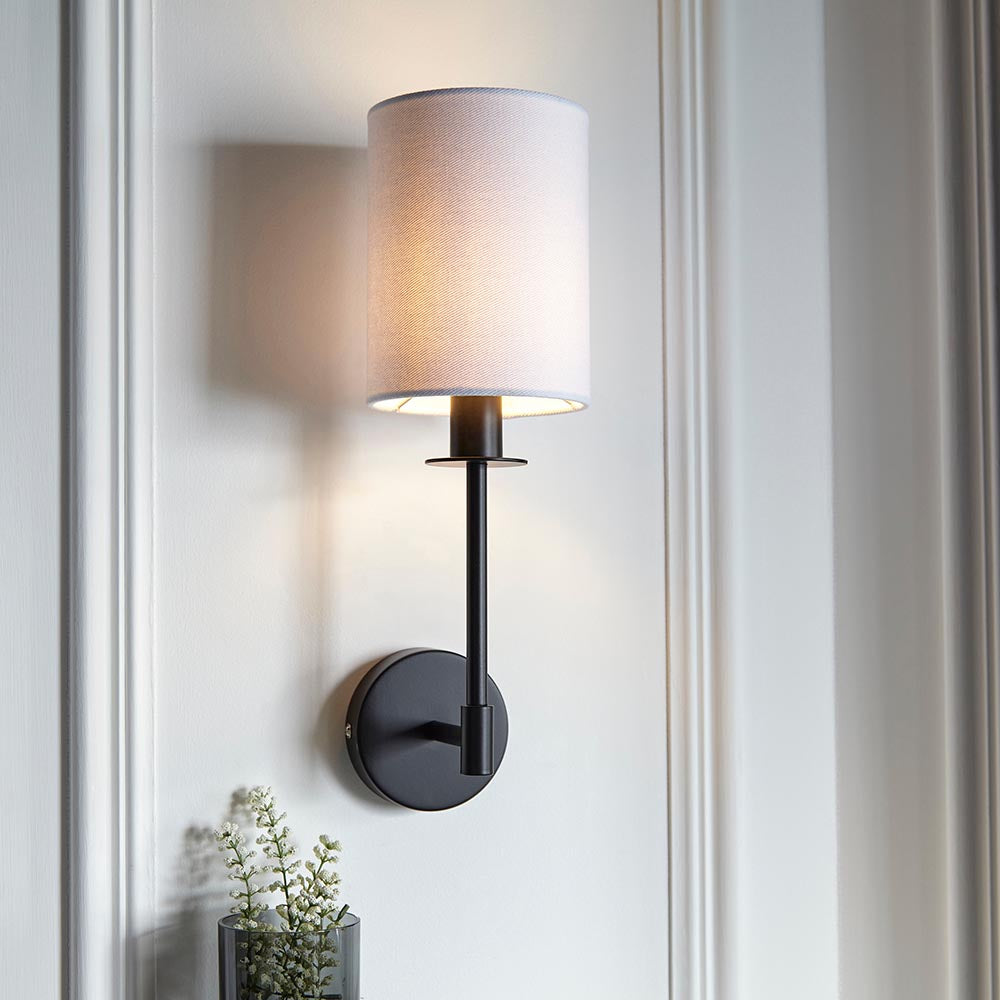 Sancerre Wall Matt black & vintage white fabric