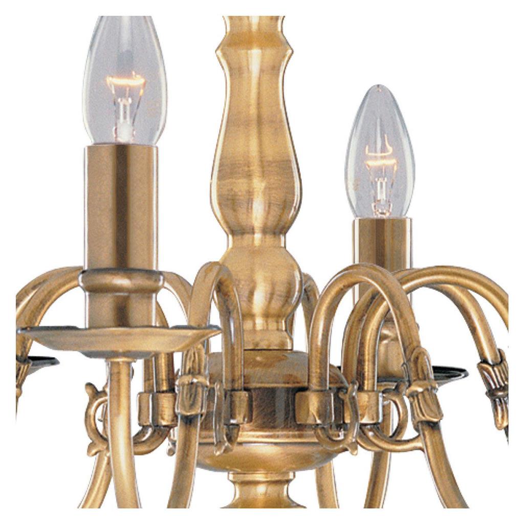 Flemish 8Lt Pendant - Solid Brass Metal - Comet Lighting