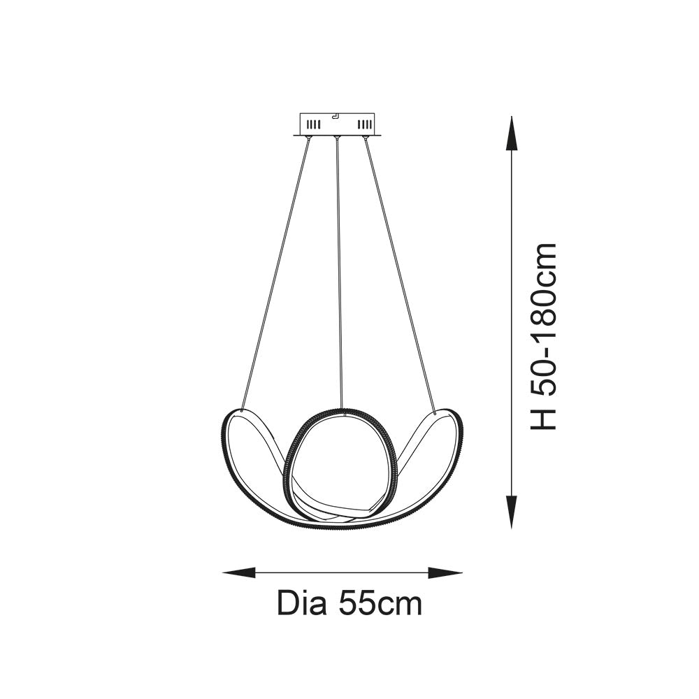 Afram LED Pendant Ceiling Light Textured Black - Comet Lighting