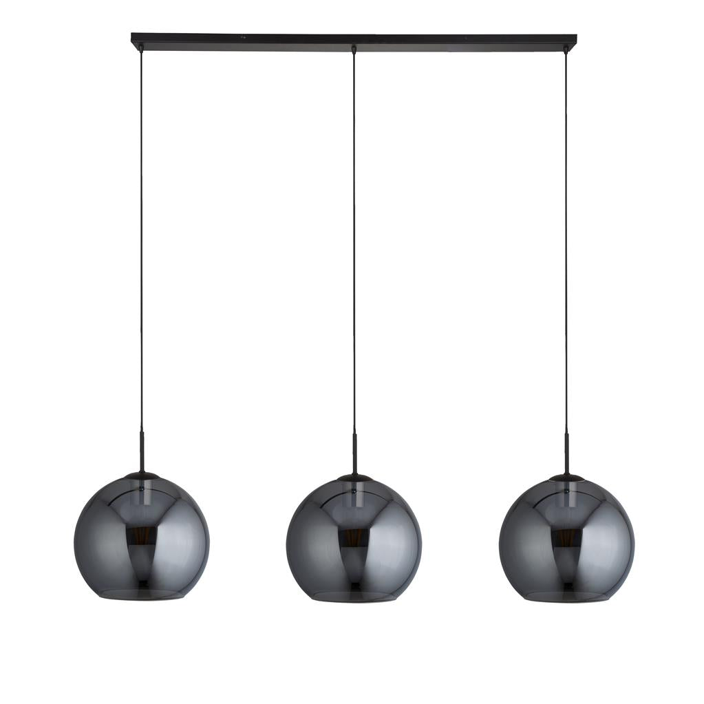 Kenton 3Lt Light Bar Pendant Black/Smoked - Comet Lighting