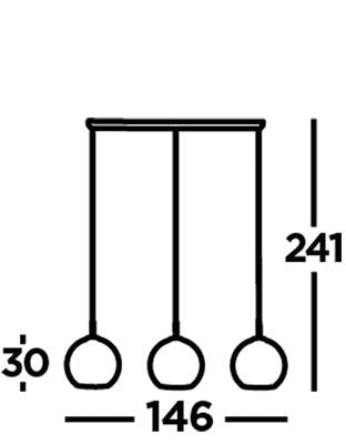 Kenton 3Lt Light Bar Pendant Black/Smoked - Comet Lighting