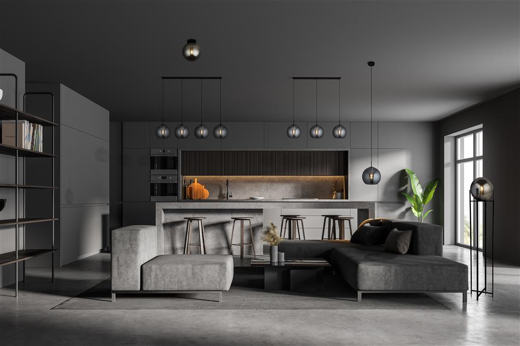 Kenton 4Lt Light Bar Pendant Black - Comet Lighting