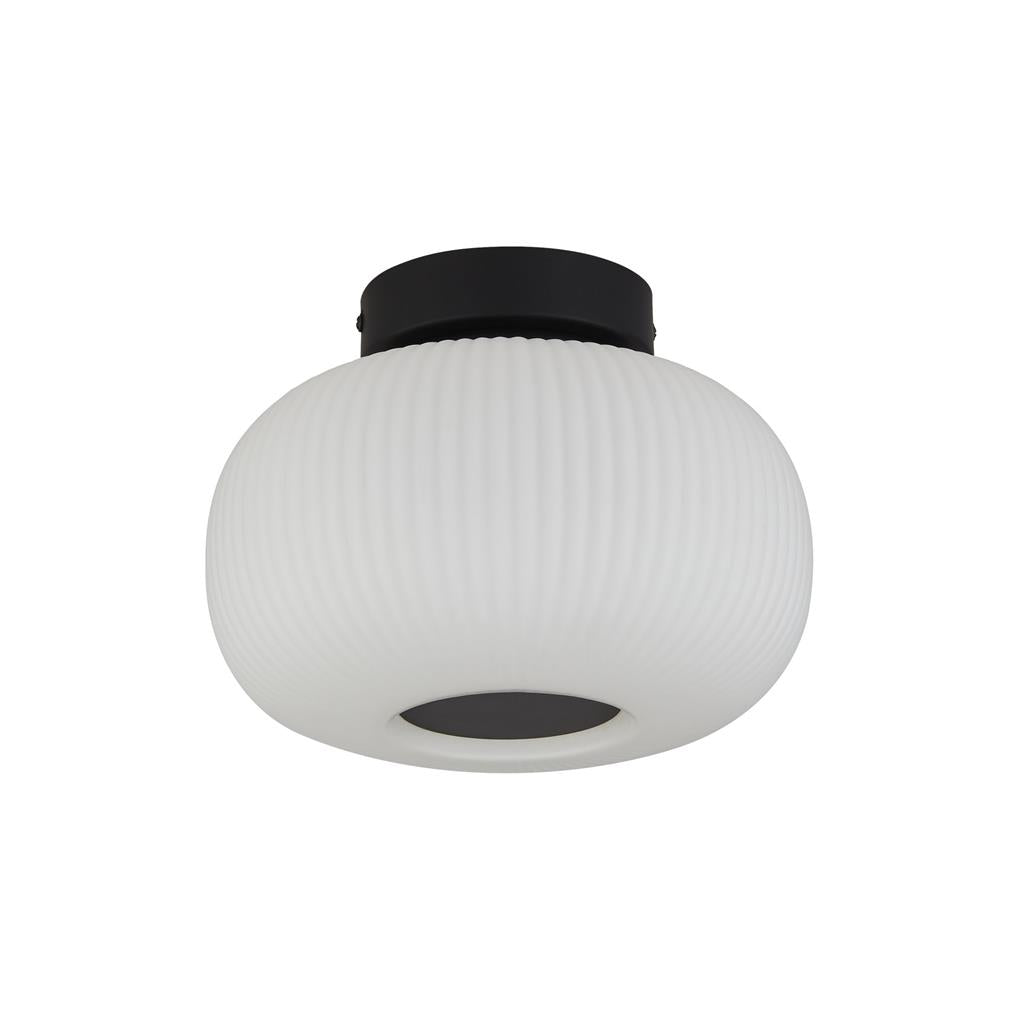 Ayles 1Lt Flush Ceiling Light Black - Comet Lighting