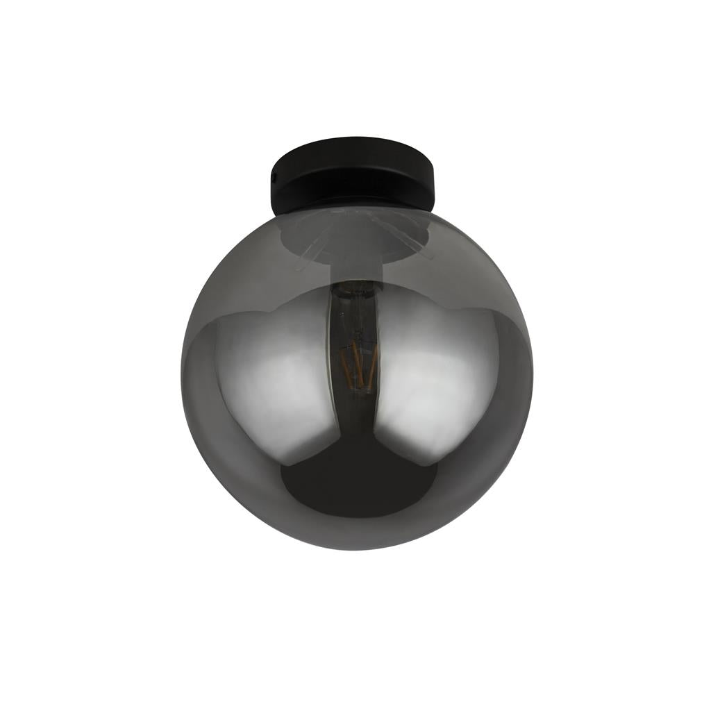 Kenton 1Lt Flush Ceiling Light Black - Comet Lighting