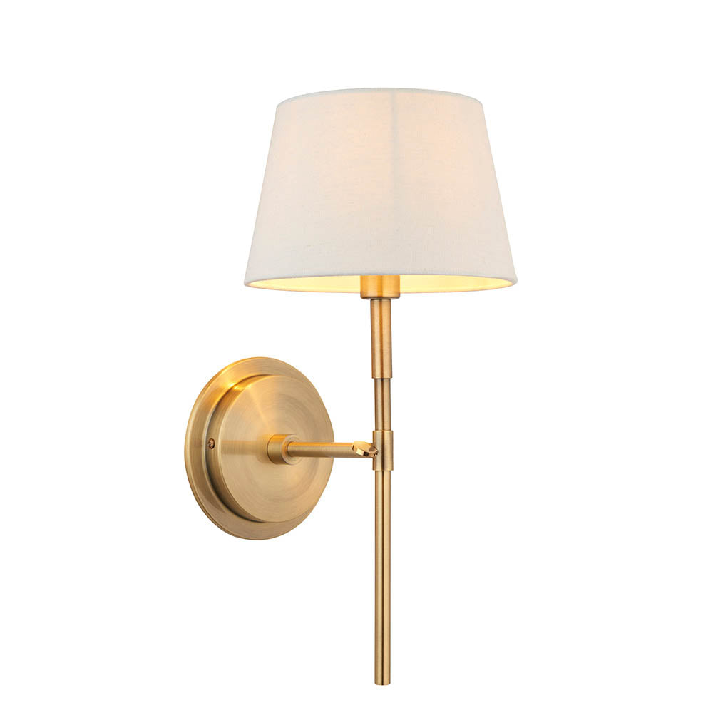Rennes & Cici Wall Antique brass plate & ivory linen mix fabric