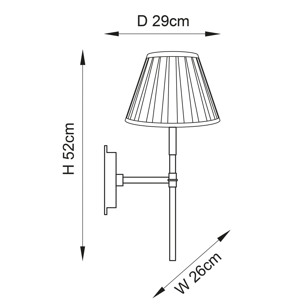 Rennes & Carla 1lt Wall - Comet Lighting