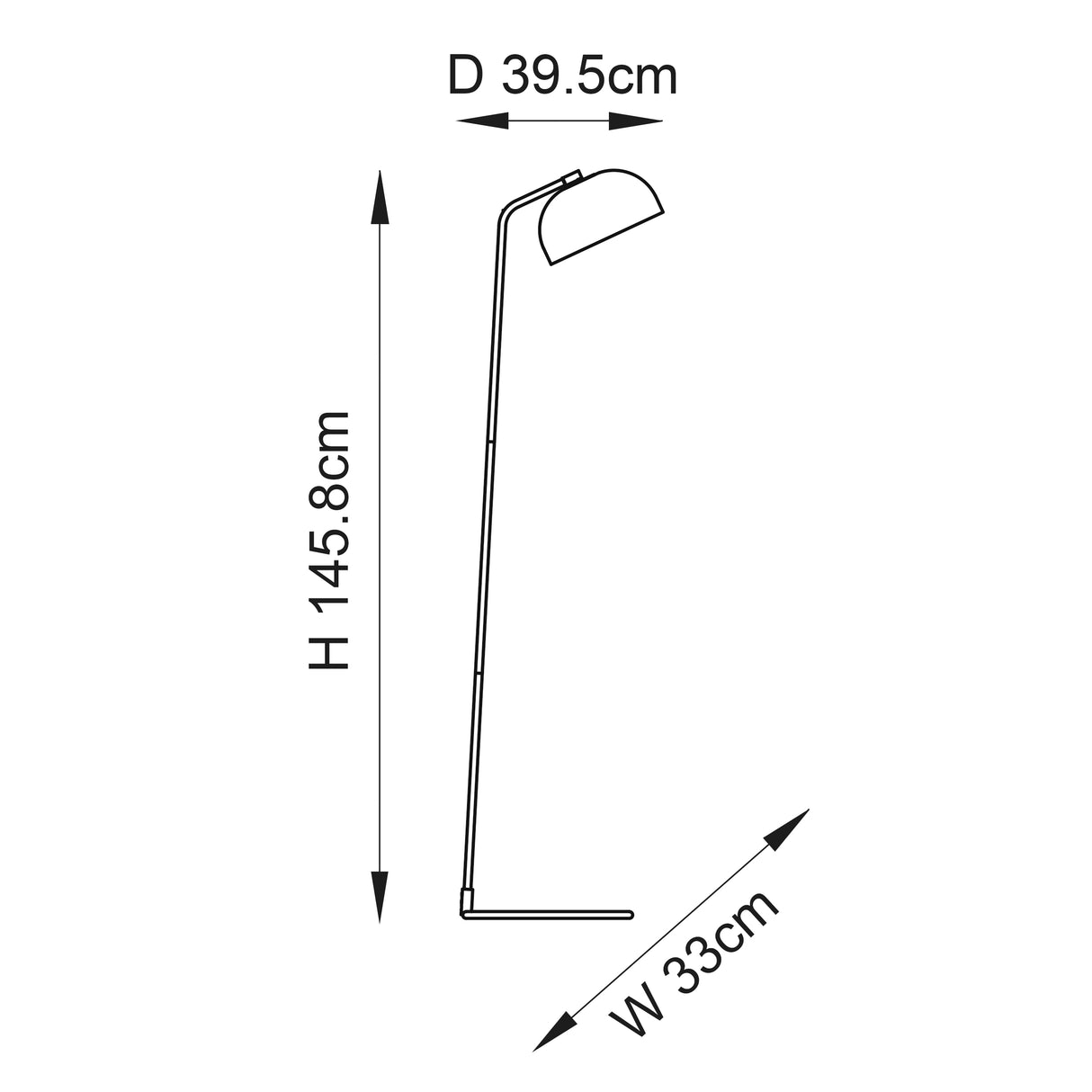 Brair New Floor Lamp Matt Black - Comet Lighting
