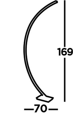 Colton LED Curved Floor Lamp - Satin Silver & Opal