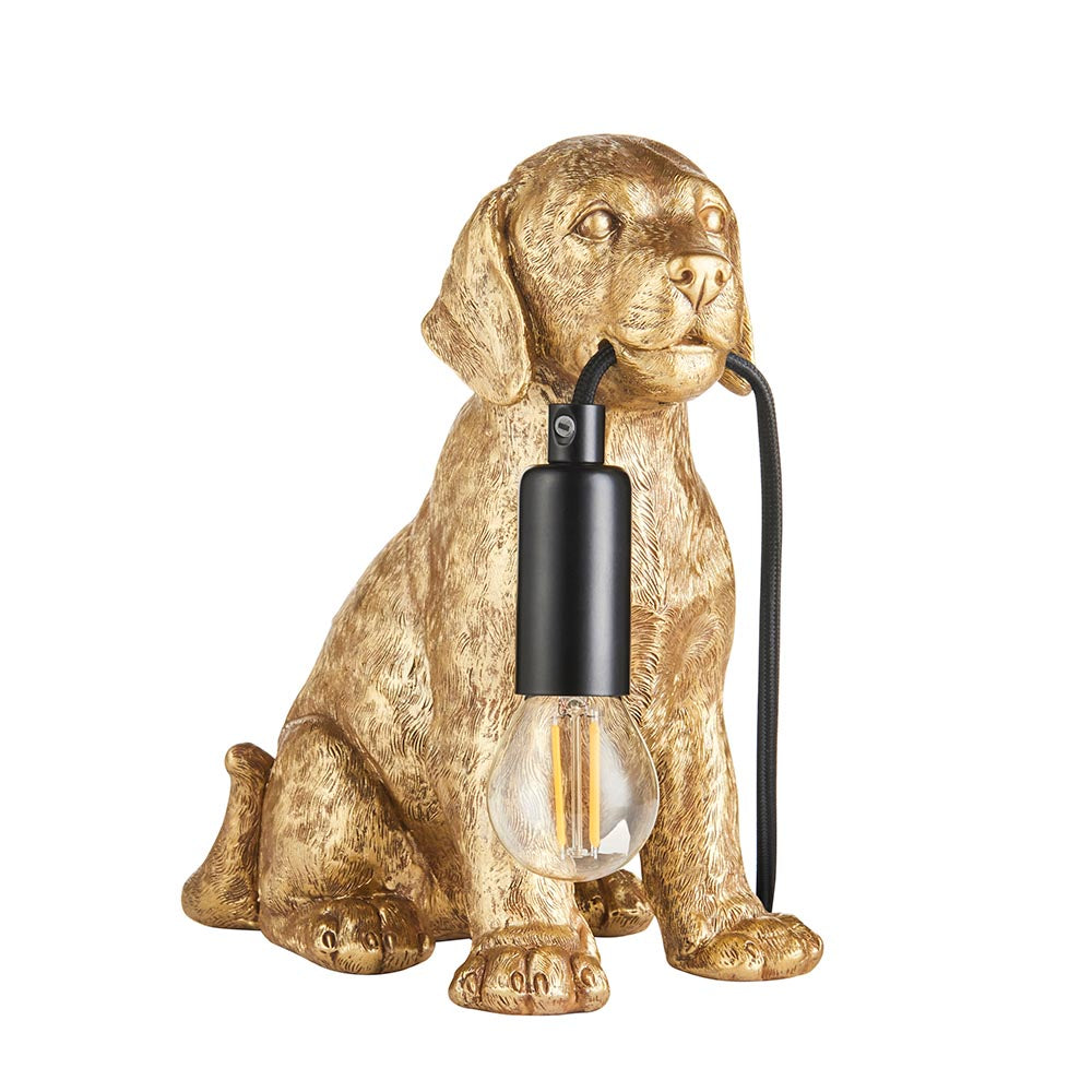 Labrador Puppy Table Vintage gold paint & matt black