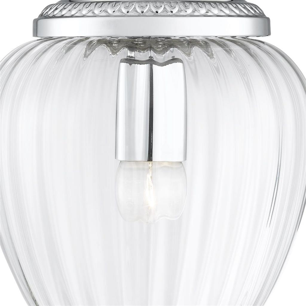 Moscow Pendant - Chrome Metal & Ribbed Glass - Comet Lighting