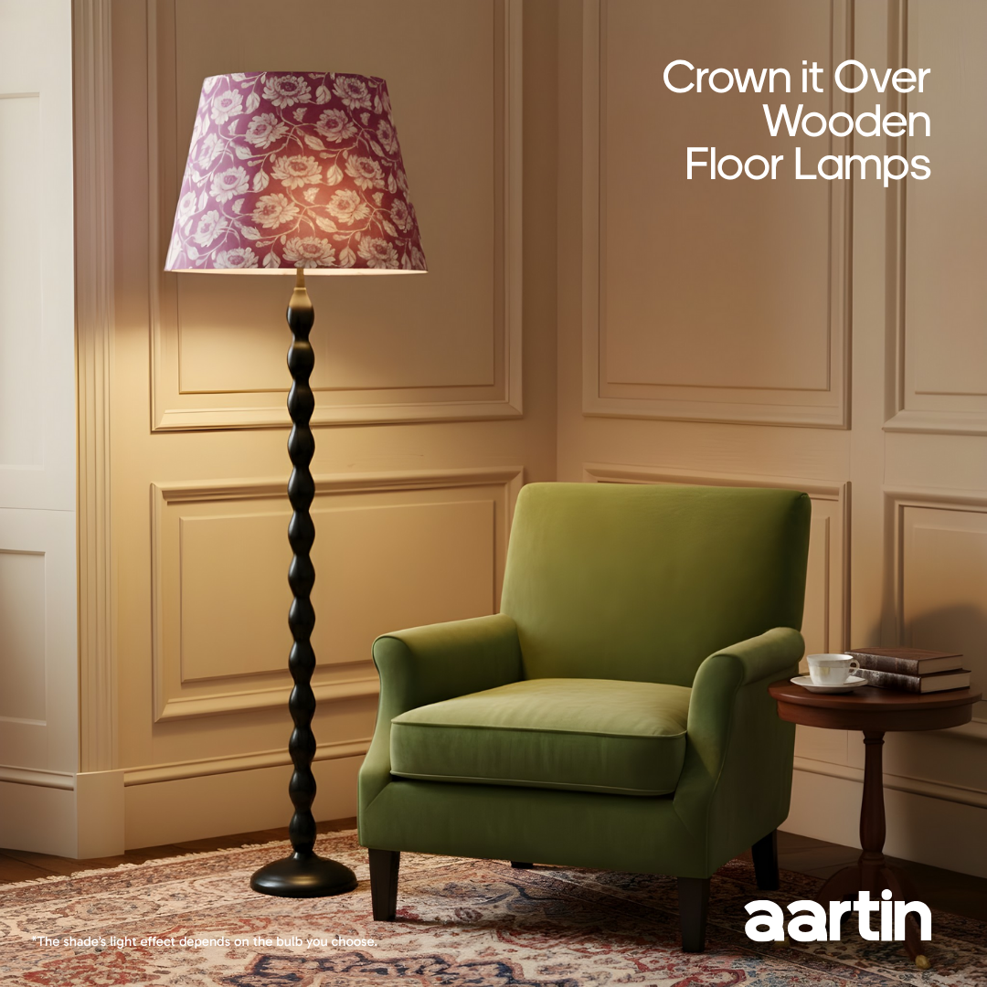 AARTIN 45 CM PEONY PETALS STRAIGHT EMPIRE ROLLED LAMPSHADE IN COTTON