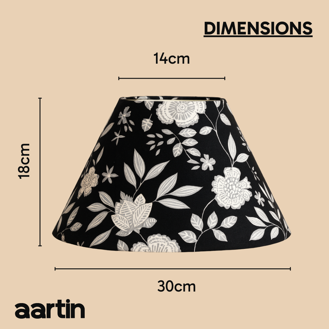 AARTIN 30 CM MIDNIGHT BLOSSOM EMPIRE ROLLED LAMPSHADE IN COTTON