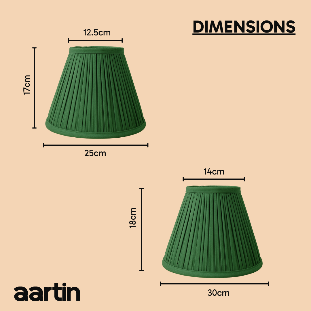 AARTIN EMPIRE GATHERED LAMPSHADE IN GREEN SILK