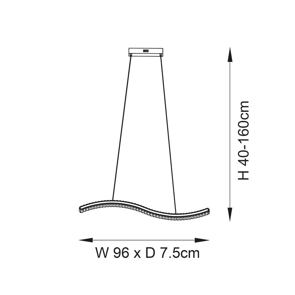 Adour LED Pendant Ceiling Light Polished Chrome - Comet Lighting