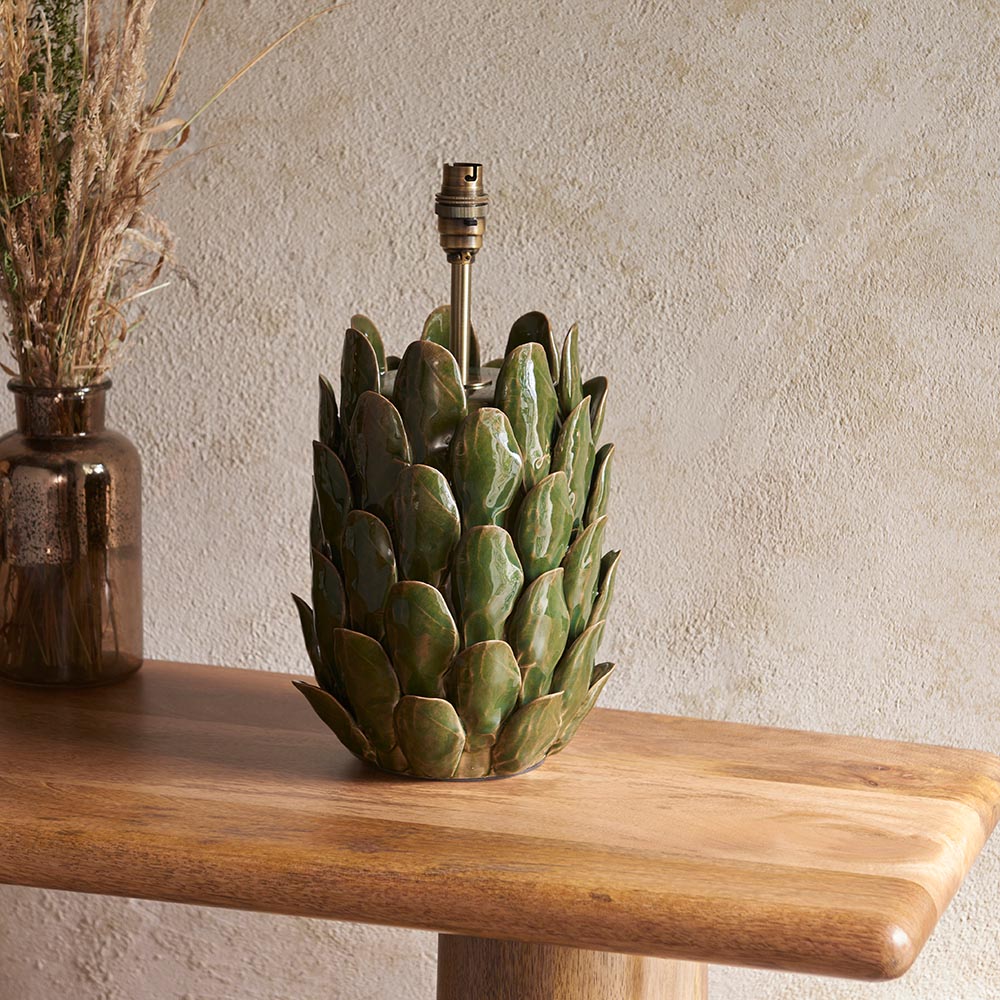 Layered Leaf Table Base Lamp - Dark olive - Comet Lighting