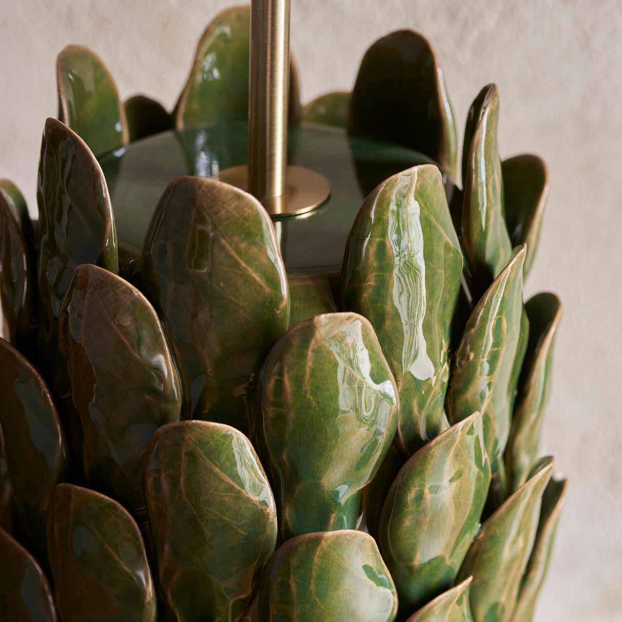 Layered Leaf Table Base Lamp - Dark olive - Comet Lighting