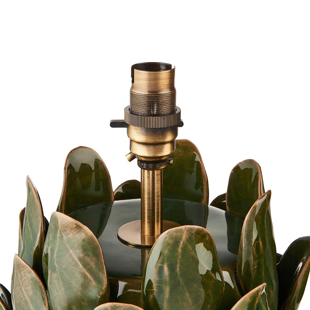 Layered Leaf Table Base Lamp - Dark olive - Comet Lighting