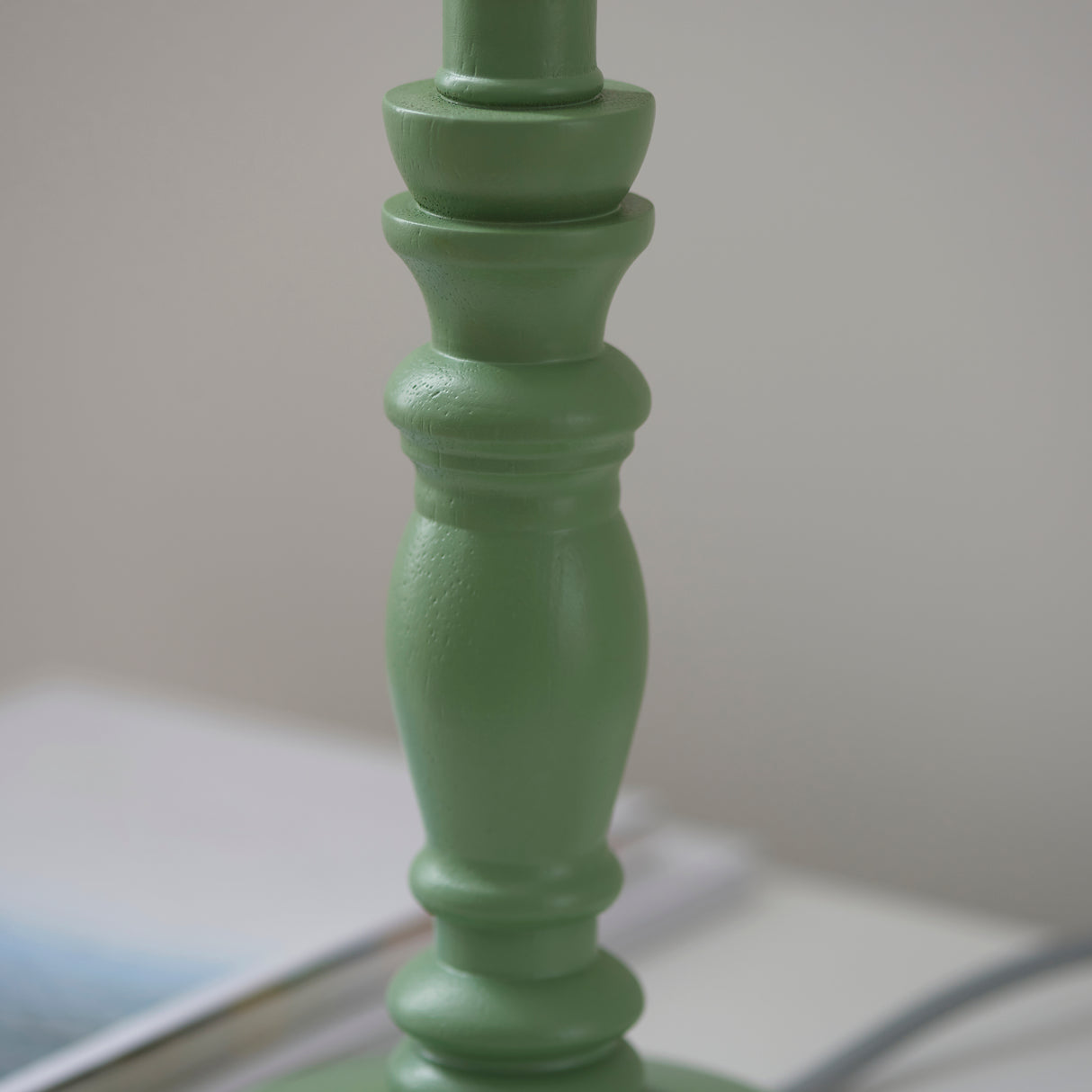 Bibury Table Lamp Base - Satin Cotswold green - Comet Lighting