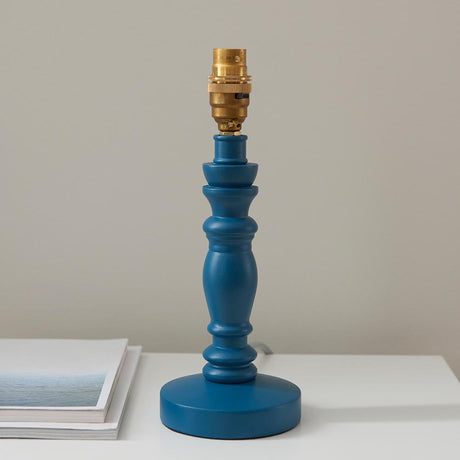 Bibury Table Lamp Base - Satin marlin blue - Comet Lighting
