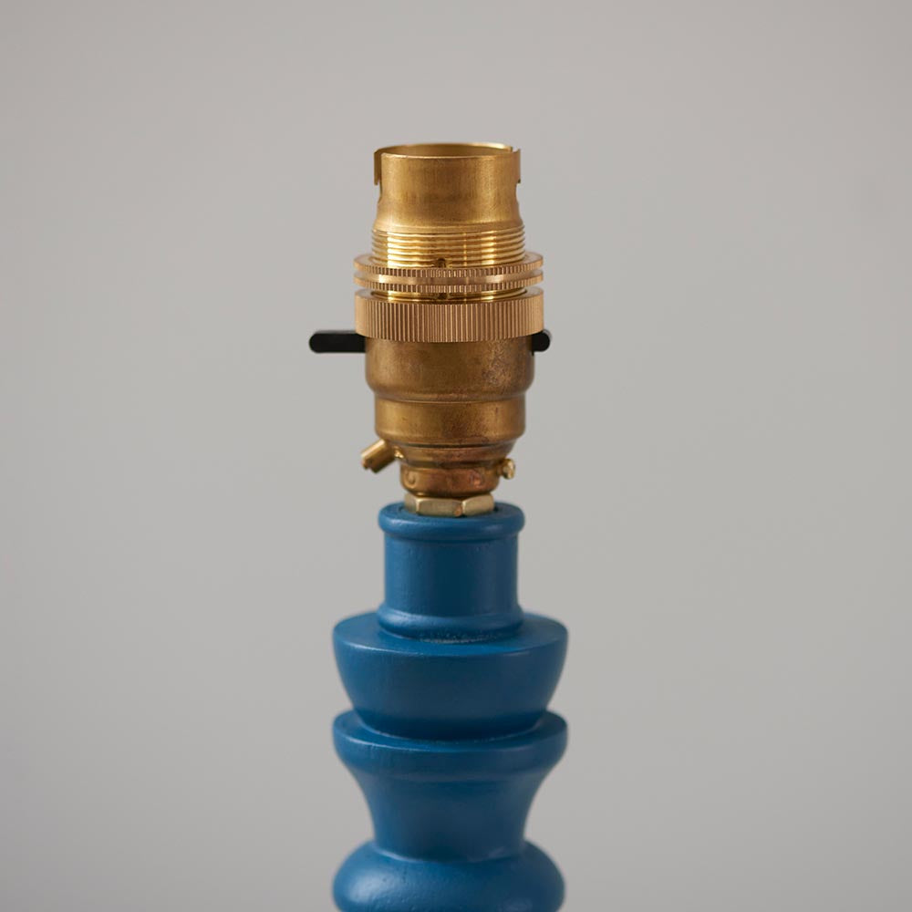 Bibury Table Lamp Base - Satin marlin blue - Comet Lighting