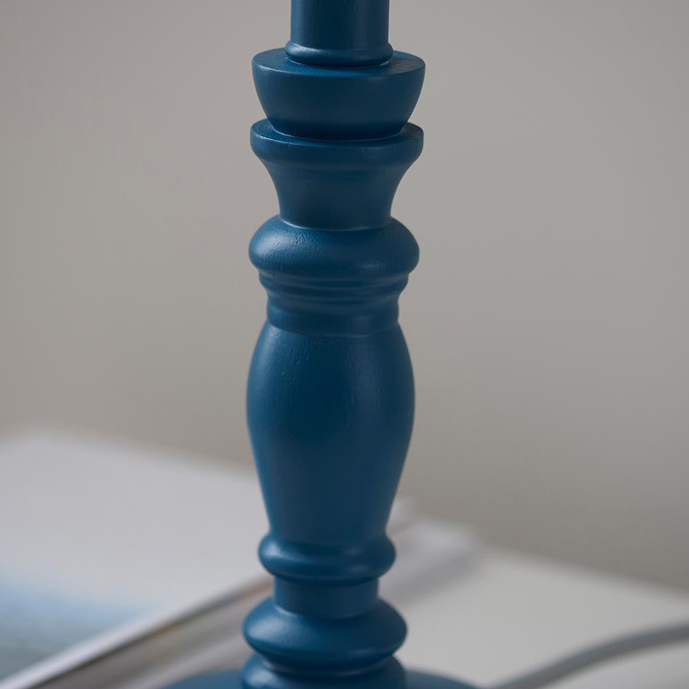 Bibury Table Lamp Base - Satin marlin blue - Comet Lighting