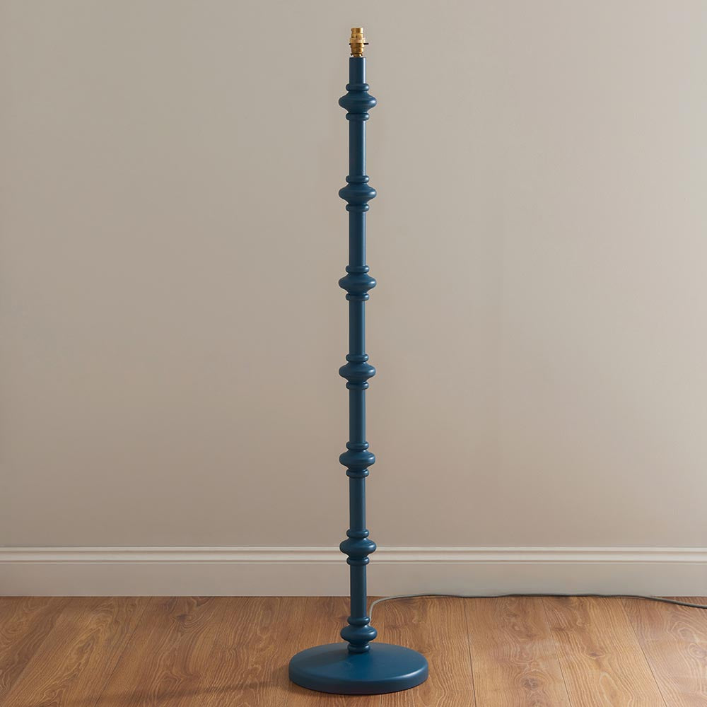 Carnaby Floor Lamp Base - Satin Marlin Blue - Comet Lighting