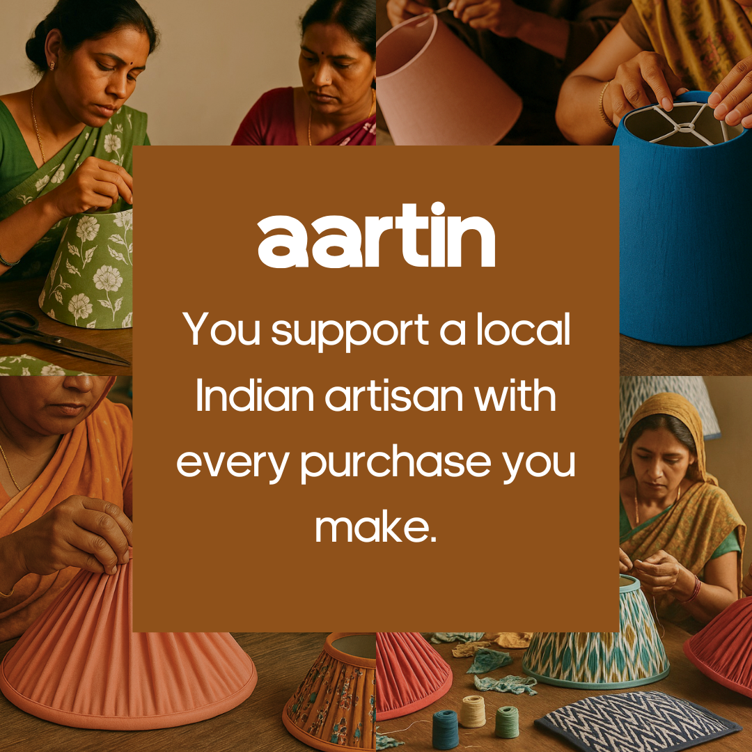 AARTIN 35 CM GOLDEN CIRCUIT STRAIGHT EMPIRE GATHERED LAMPSHADE IN COTTON