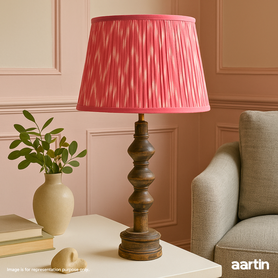 AARTIN JUNO TABLE LAMP IN WOOD WITH DARK NATURAL WOOD FINISH (BASE ONLY)