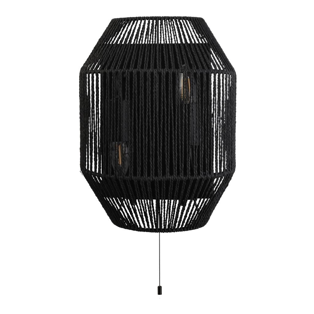 Exbridge 2Lt Wall Light Black - Comet Lighting