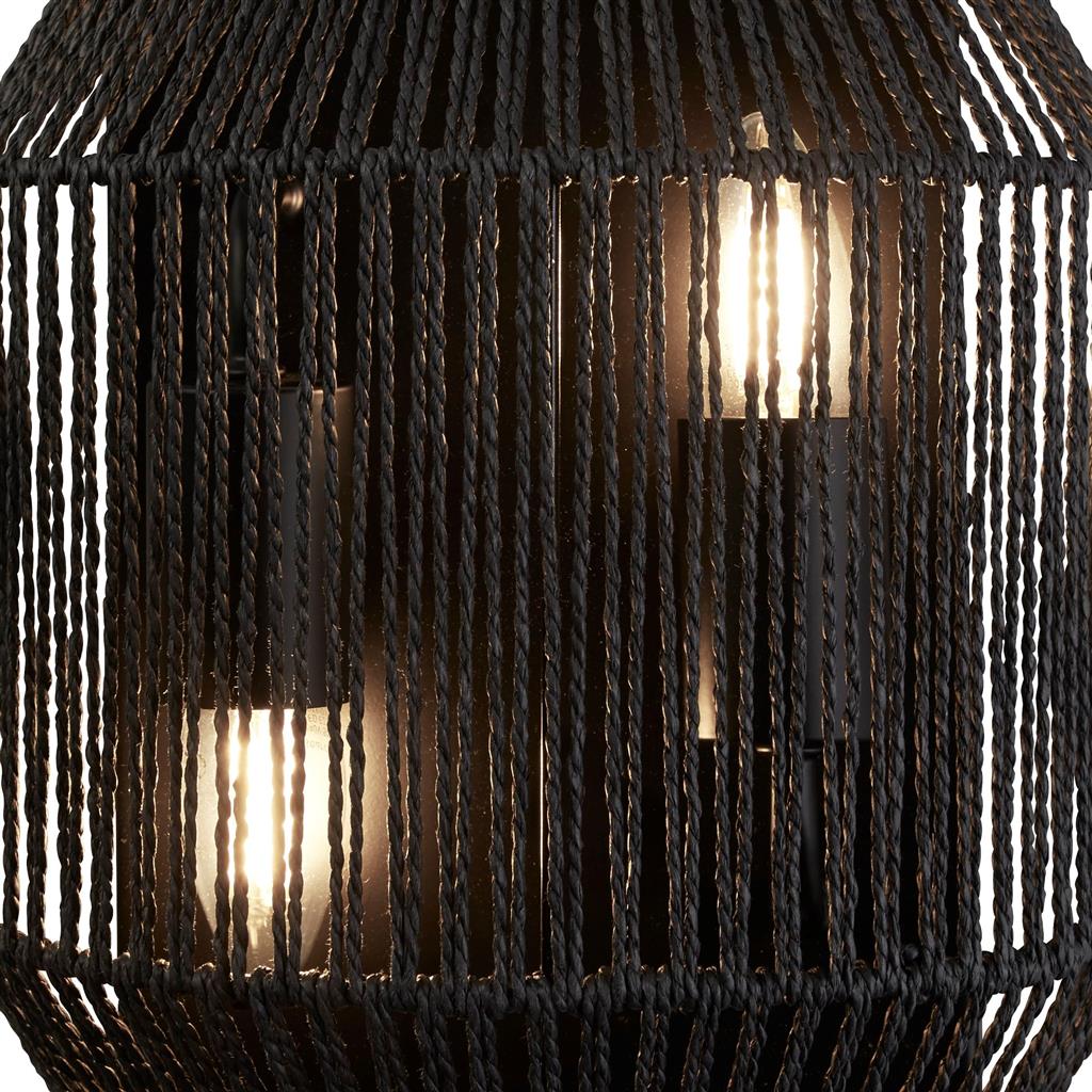 Exbridge 2Lt Wall Light Black - Comet Lighting