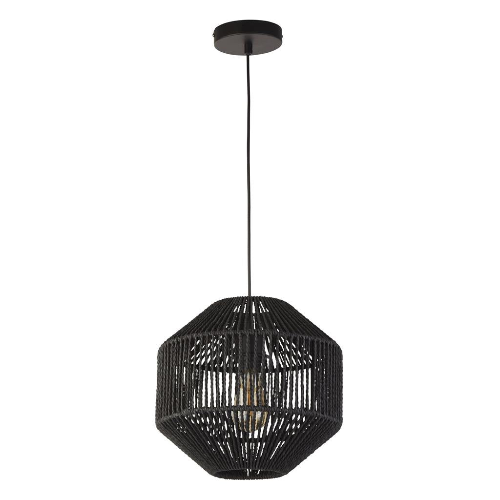 Exbridge 1Lt Pendant Ceiling Light Black - Comet Lighting