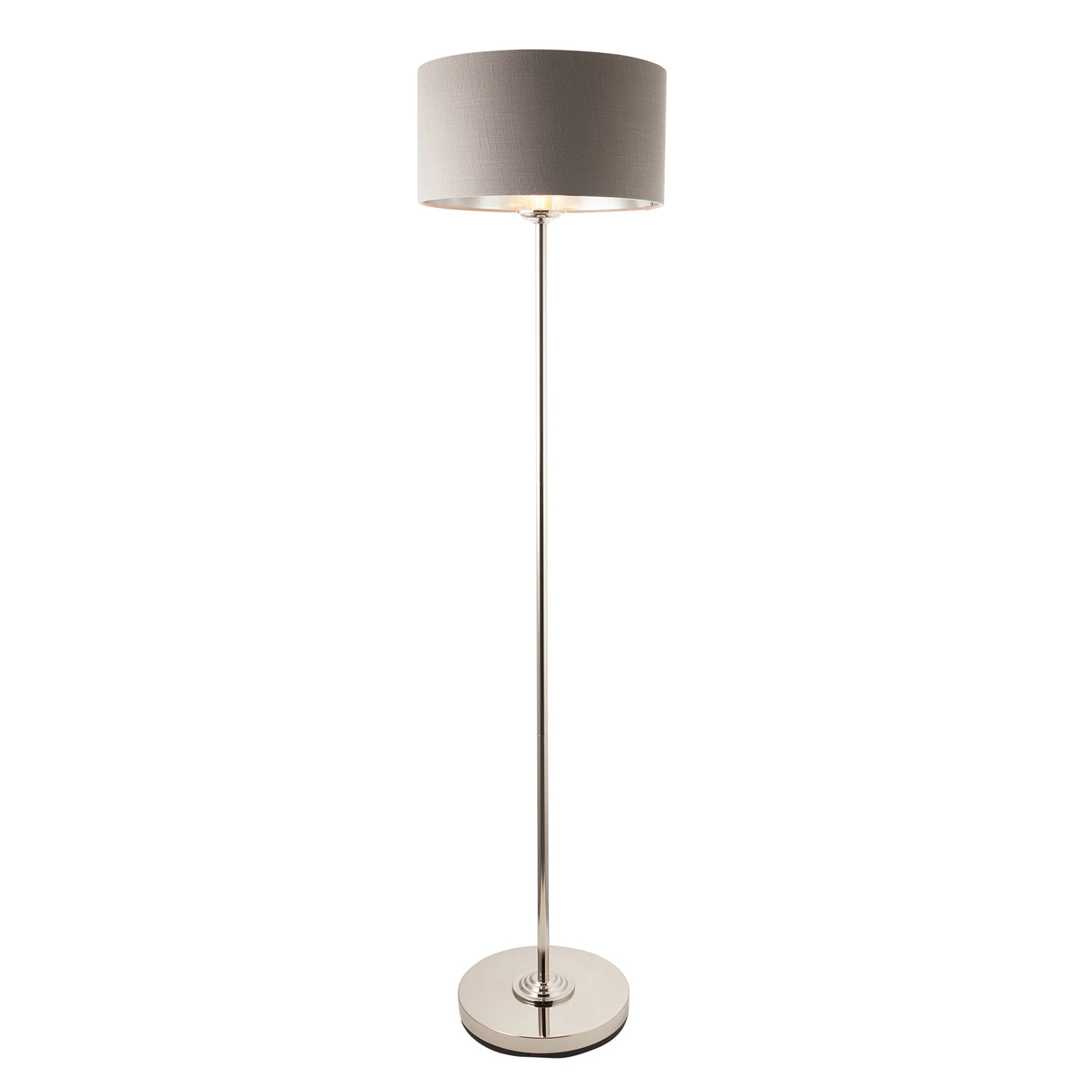Highclere Single Floor Lamp - Bright Nickel - Comet Lighting