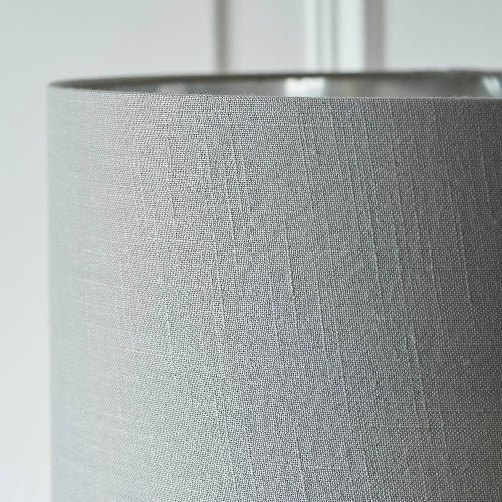 Highclere Single Floor Lamp - Bright Nickel - Comet Lighting