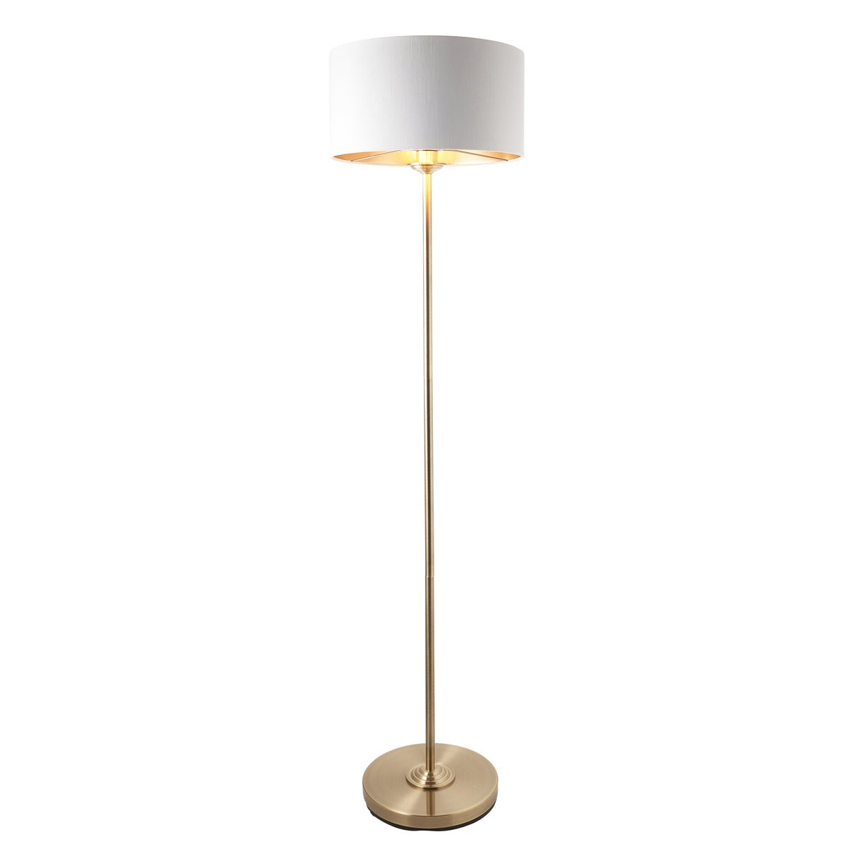 Highclere Single Floor Lamp - Antique Brass - Comet Lighting