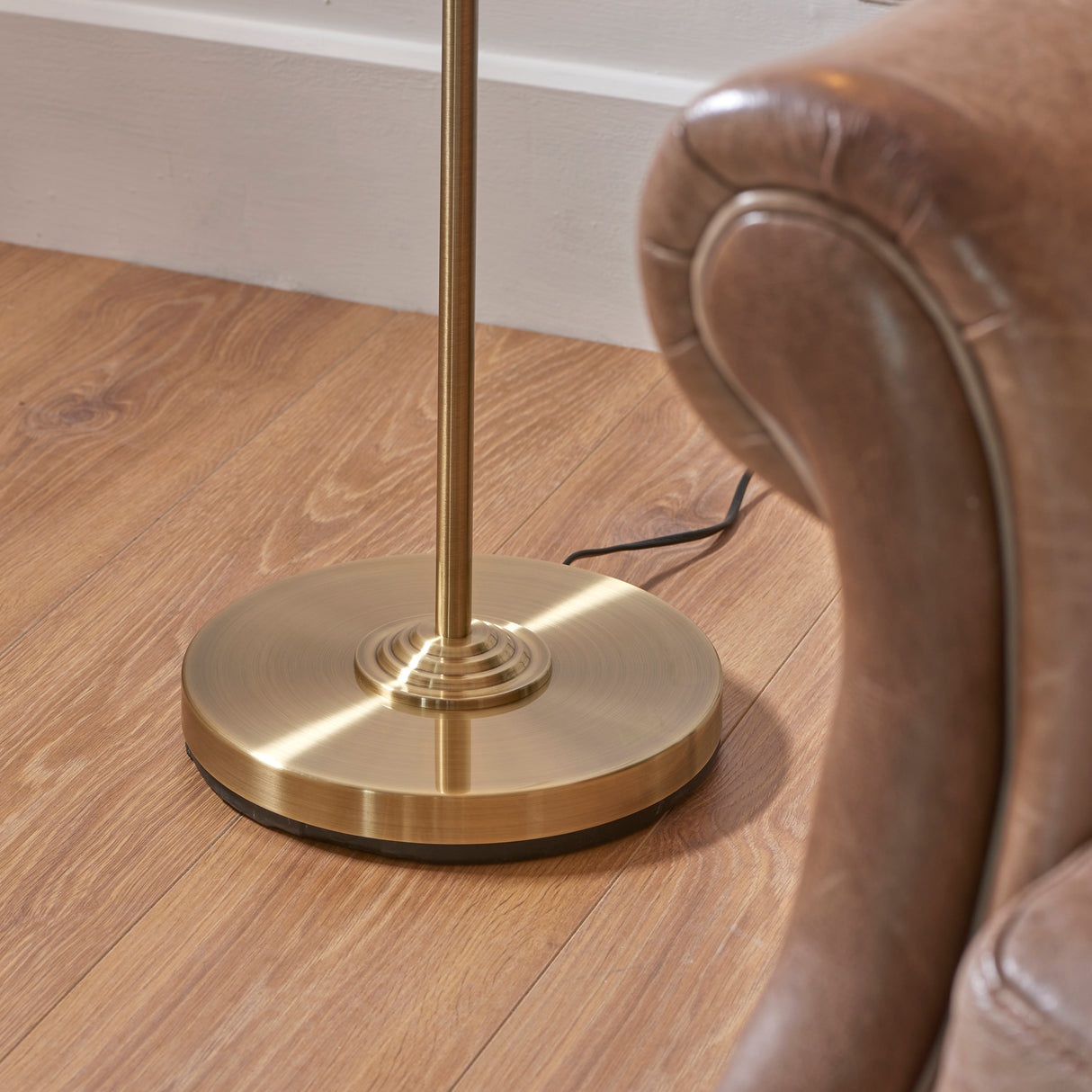 Highclere Single Floor Lamp - Antique Brass - Comet Lighting