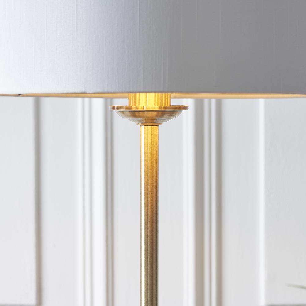 Highclere Single Floor Lamp - Antique Brass - Comet Lighting