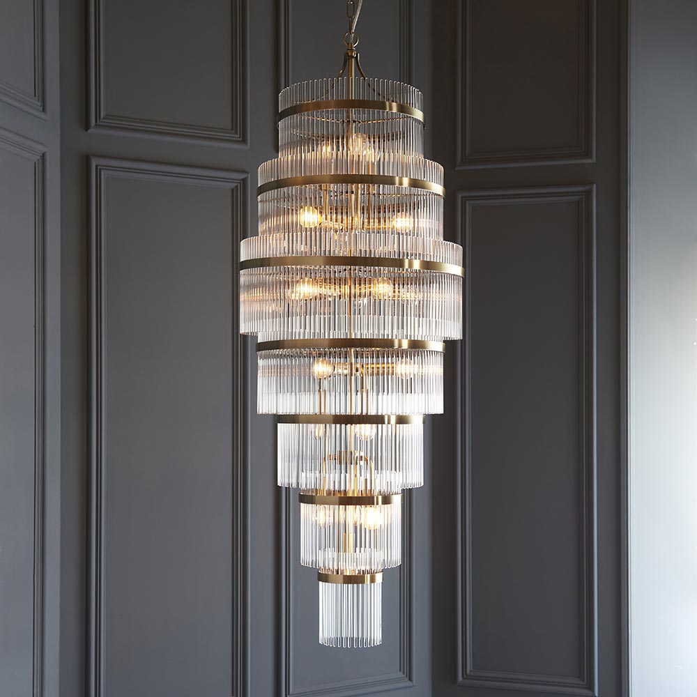 Marietta Grand 21lt Tiered Pendant - Comet Lighting