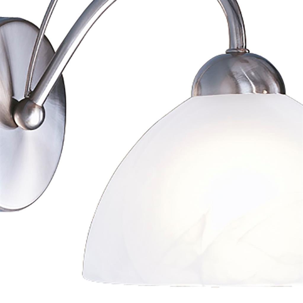 Milanese Wall Light  - Satin Silver Metal & Alabaster Glass - Comet Lighting