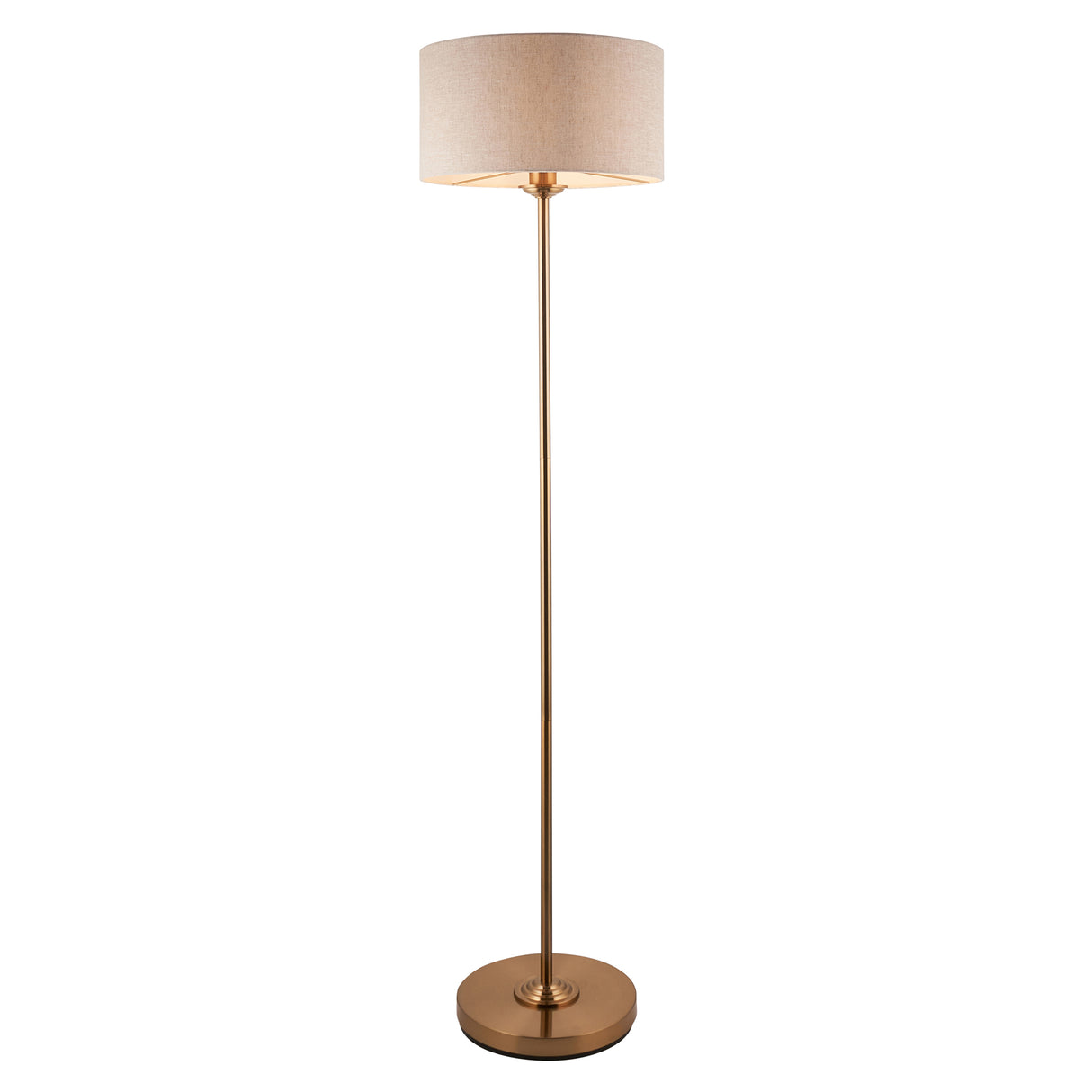 Highclere Single Floor Lamp - Vintage brass - Comet Lighting