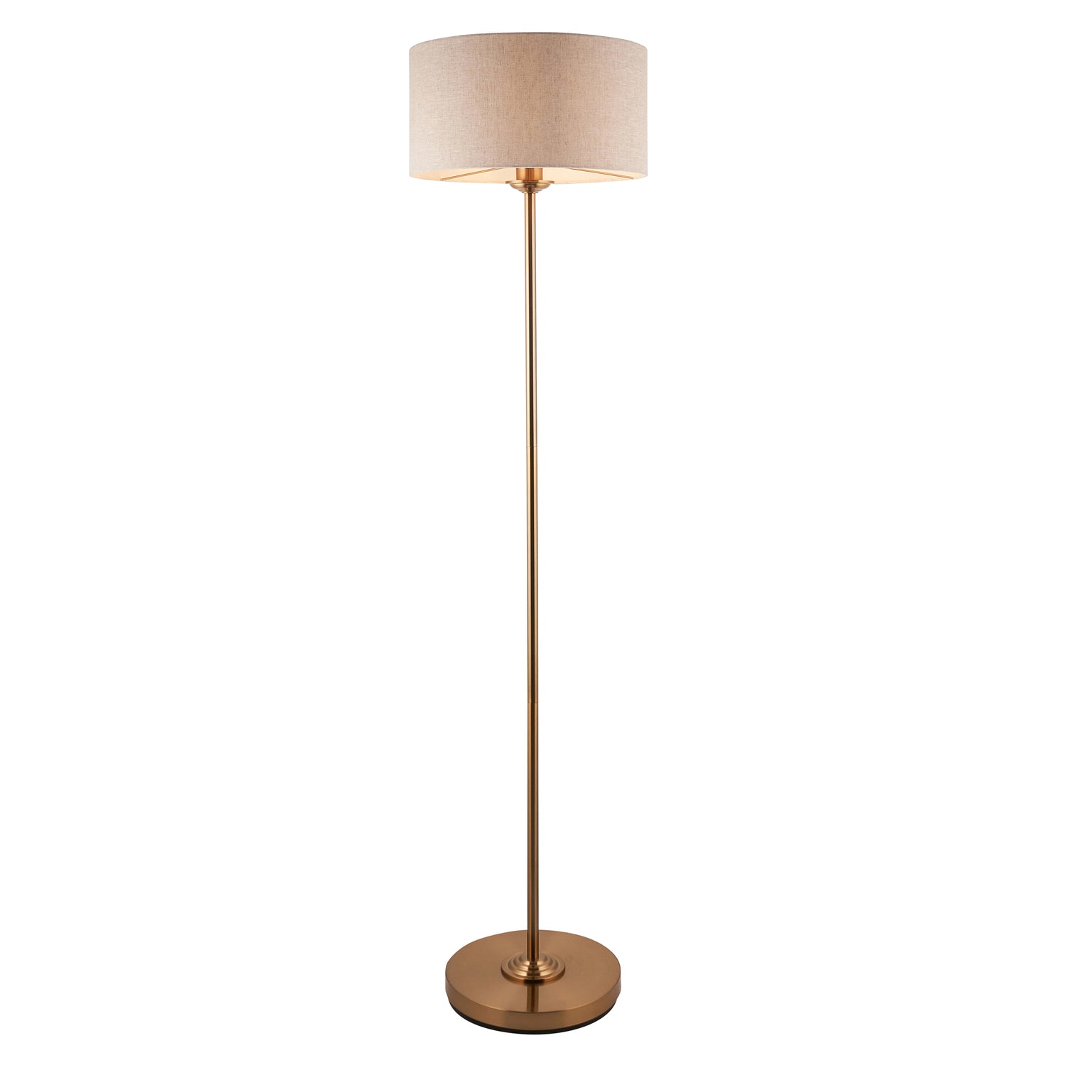 Highclere Single Floor Lamp - Vintage brass - Comet Lighting
