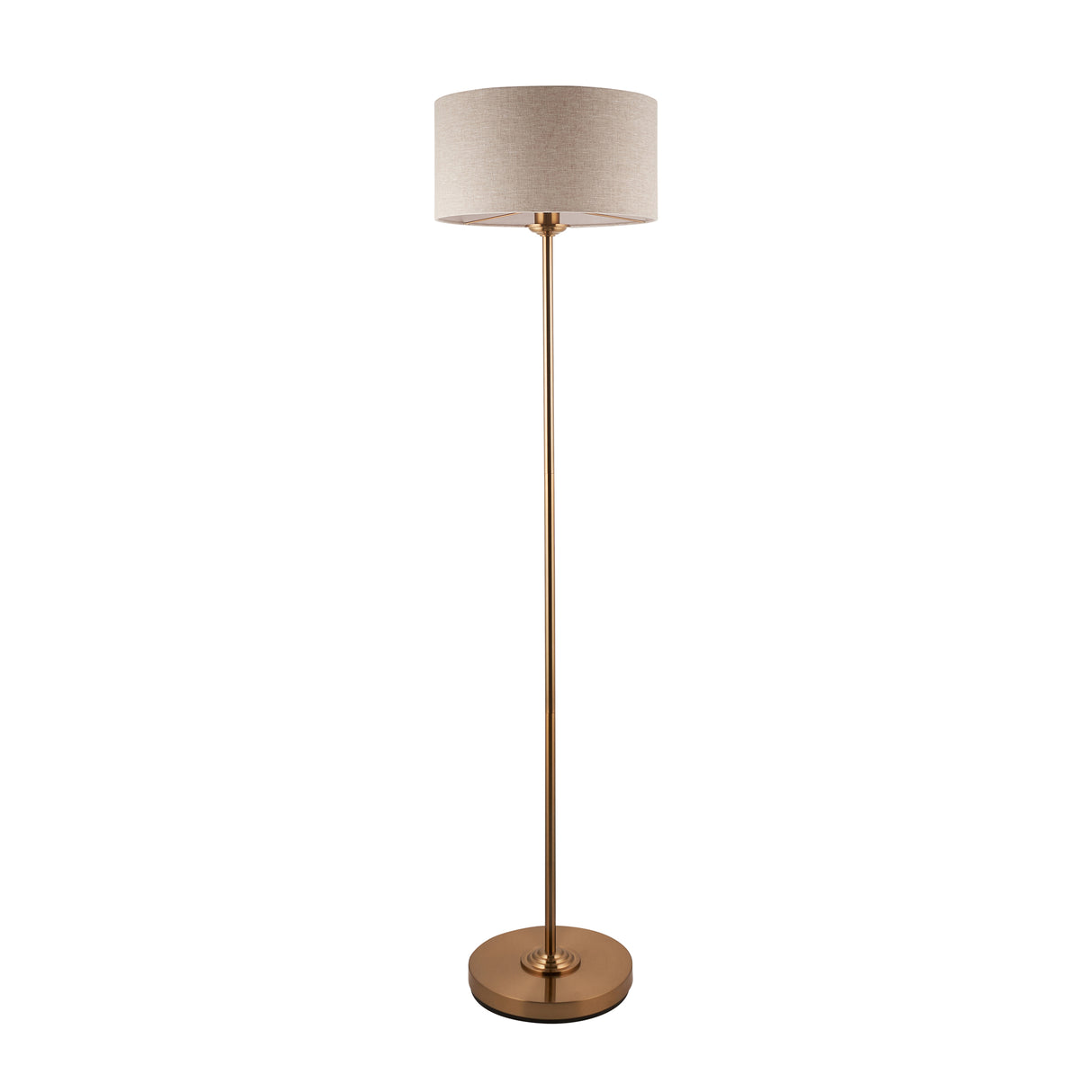 Highclere Single Floor Lamp - Vintage brass - Comet Lighting