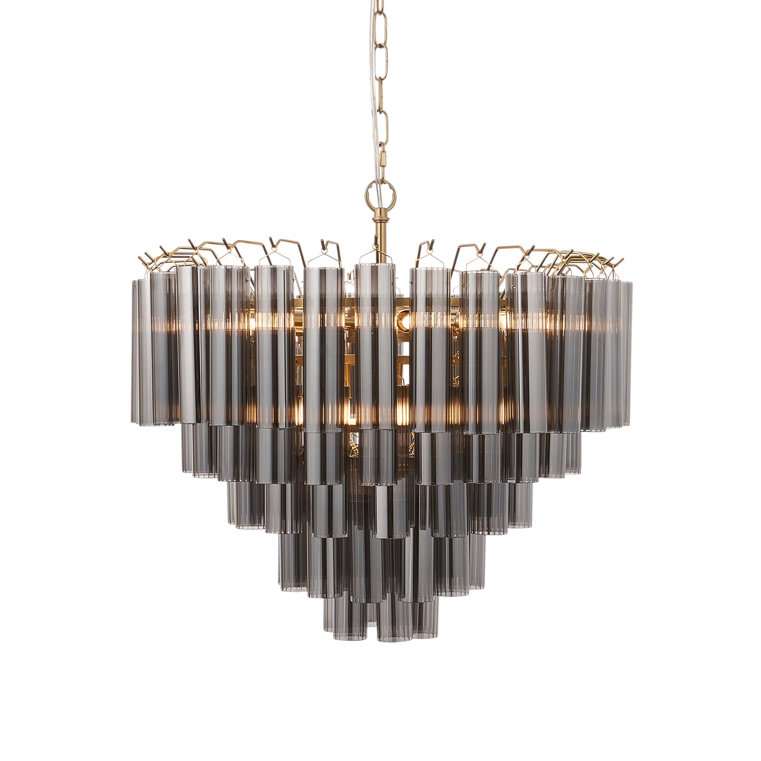 Toulouse 12lt Pendant Light - Smooth smokey grey - Comet Lighting