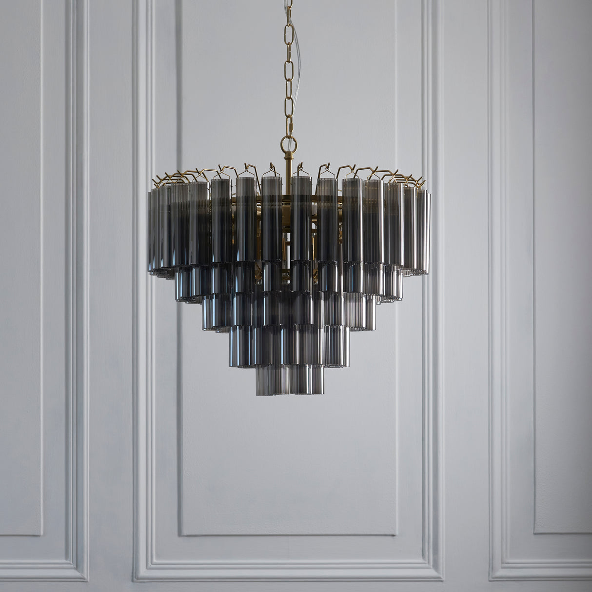 Toulouse 12lt Pendant Light - Smooth smokey grey - Comet Lighting