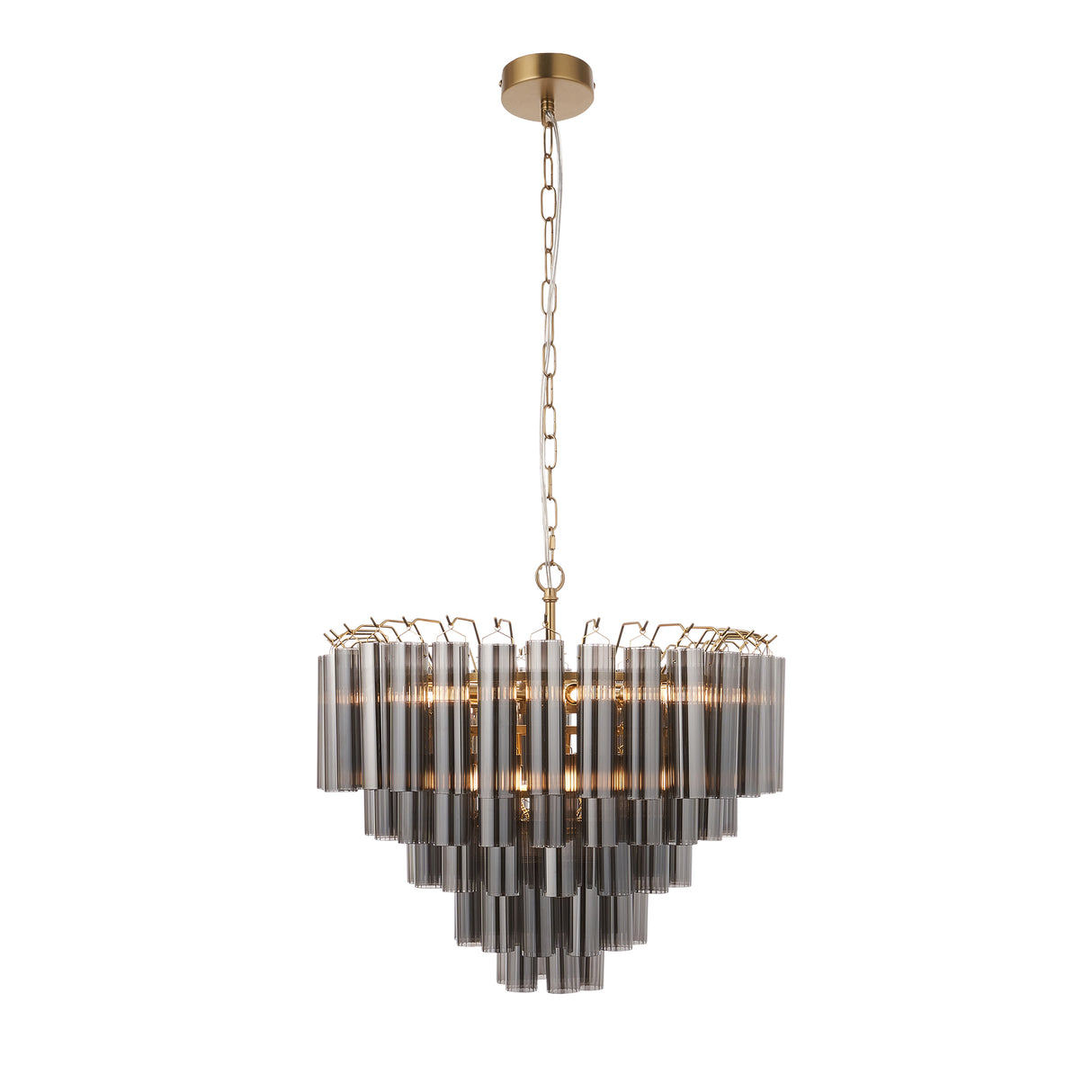 Toulouse 12lt Pendant Light - Smooth smokey grey - Comet Lighting