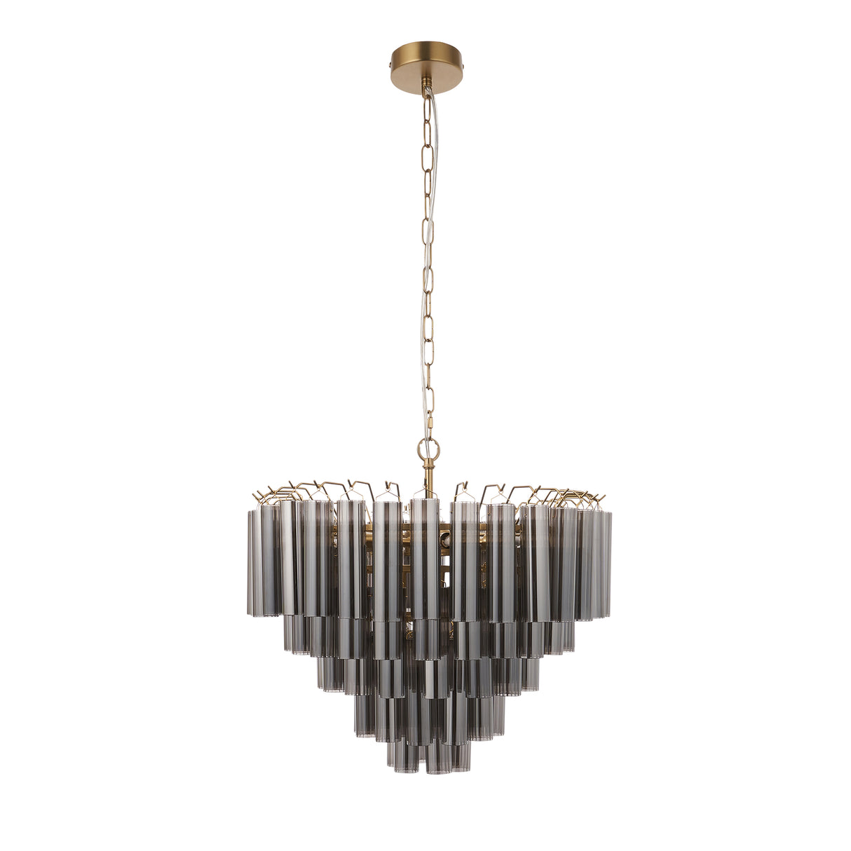 Toulouse 12lt Pendant Light - Smooth smokey grey - Comet Lighting