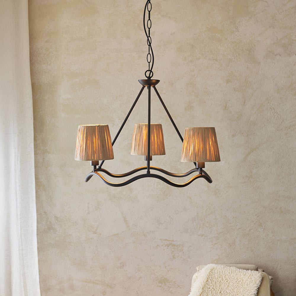 Wriggle 3lt Pendant Light - Matte Black - Comet Lighting