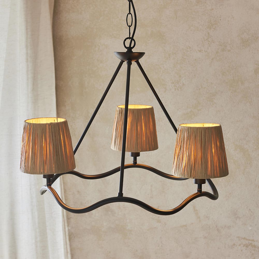 Wriggle 3lt Pendant Light - Matte Black - Comet Lighting