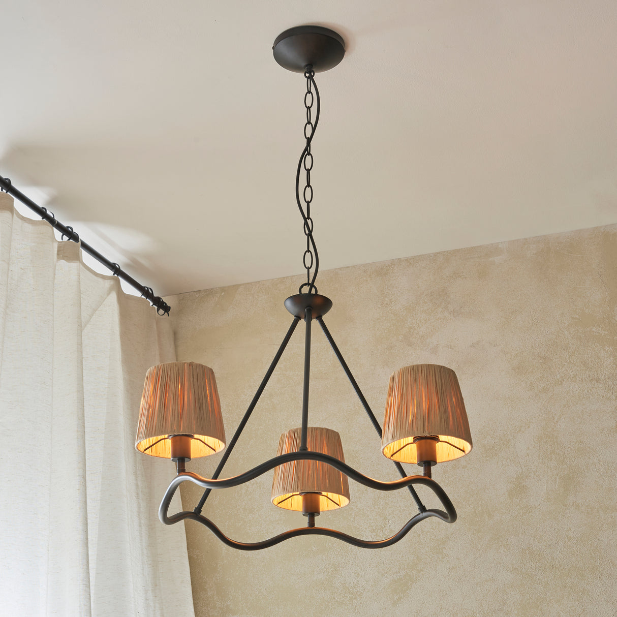Wriggle 3lt Pendant Light - Matte Black - Comet Lighting